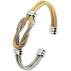 Klassieke Rvs Streep Draad Verstelbare Size Manchet Armband & Bangle 4 Kleuren Armband Voor Vrouwen Sieraden