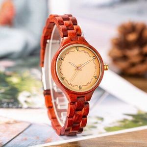 Vrouwen Horloges Houten Decoratie Diamant Polshorloge Uurwerken Beste Vriendin Quartz Horloges in hout Relogio Feminino
