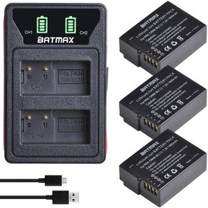 Batmax DMW-BLC12 BLC12E Batterij + Led Dual Charger Met Type C Poort Voor Panasonic FZ1000, FZ200, FZ300, G5, G6, G7, GH2, DMC-GX8