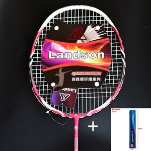 Landson Een Roze Koolstofvezel Duurzaam Badminton Racket Met Hoge Composiet Dichtheid Schokabsorptie Systeem Badminton Racket