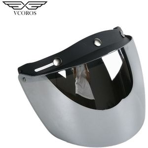 Retro Vintage Viseira Bolha Motorhelm Lens Bubble Shield Visor Bril Open Gezicht Geschikt Voor Alle 3 Snap Scooter Helm