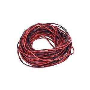20 meter draad tin koper, 2 pin AWG 22, geïsoleerde PVC epitaxial strip kabel, rood zwarte draad, elektrische extension lijn.