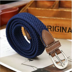 Meihuida Mannen Casual Elastische Stretch Taille Riem Canvas Gevlochten Geweven Lederen Riem Jeans Mode Tailleband