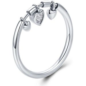 Wostu Authentieke 925 Sterling Zilver Glitter Dangle Star Ring Voor Vrouwen Anniversary Party Mode-sieraden CQR406