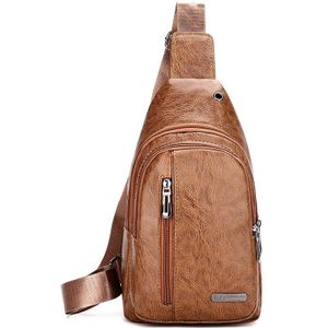 Pu Leer Mannen Borst Bag Crossbody Tas Mode Casual Man Messenger Schoudertas Handtas Toevallige Mannen Handtas Borst pack Bolsos