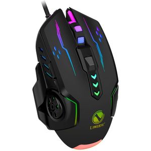 Bedrade Muis V7 Zes-Sleutel Kleurrijke Lichtgevende Spel Esports Mechanische Spel Computer Muis Usb-Interface