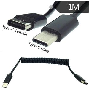 Spiraal Spiraal Usb 3.1 C-TYPE Female Naar Micro/Mini/Type-C 5P Male Adapter Adapter Kabel 1.0M 3FT