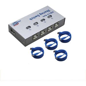 4 Port Usb Auto Switch Box 4 In 1 Out Usb2.0 Hub Meerdere Computers Delen Een USB2.0 Apparaat