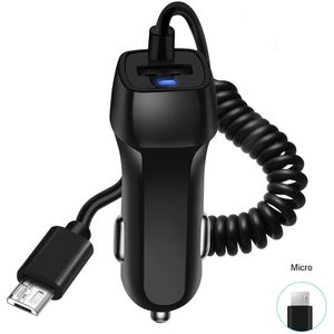 Bayserry Dual Usb Car Charger Adapter 2.1A Auto Voertuig Metalen Lader Voor Iphone 11 11Pro 8 Plus Xs Max Voor 8 Pin Kabel Auto Kit
