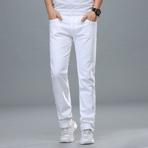 Klassieke Stijl Heren Regular Fit Wit Jeans Business Smart Mode Denim Geavanceerde Stretch Katoen Broek Mannelijke Broek, 109