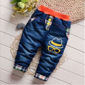 Baby Boy Winter Broek Denim Broek Voor Meisje Dikke Denim Cartoon Broek Kids Thermische Jeans 9-24M Kinderen warm Casual Leggings