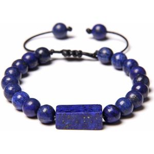 Handgemaakte Braid Armbanden Mannen Natuurlijke Lapis Lazuli Stone Bead Armband Voor Vrouwen Minimalisme Verstelbare Geweven Touw Pulsera Sieraden