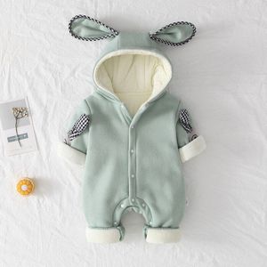 Pasgeboren Winter Bodysuit Overalls Plus Fluwelen Kinderen Dikker Warm Ouerwear Jas Voor Peuter Baby Jongen Meisje 3M 6M 9M 12M Sneeuw Wear