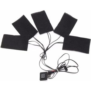 5pcs Pads Elektrische Kachel Pad Kleding Heater USB Body Warmer Jas Zwart Warmer Pads Verwarming