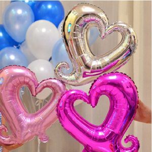 20 stks/partij 18 Inch Hartvormige Ballonnen Wedding Gold Helium Folie Ballonnen Kids Verjaardagsfeestje Levert Multicolor