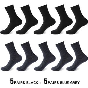 10Pairs Casual Bamboevezel Mannen Sokken Business Ademend Deodorant Compressie Sokken Mannen Lange Big Size Eur 38-46