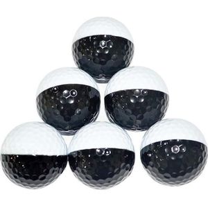 6 Stks/set Van Golf Practice Ballen Zwart-wit Synthetische Rubber Hars Golfen Praktijk Tweedelige Ballen Outdoor Entainment