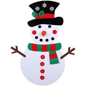 Kinderen Diy Vilt Kerst Sneeuwpop Kerstboom Decoratie Vilt Kerst Ornament Kerst Sneeuwpop