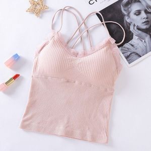 Lange Naadloze Beha Vest Voor Vrouwen Schoonheid Terug Kruis Ondergoed Bralette Tank Tops Ondergoed Borst Paded Kant