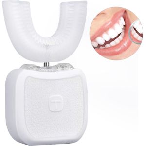 360 Graden Intelligente Automatische Sonic Elektrische Tandenborstel U Type 4 Modi Tandenborstel Usb Opladen Tand Whitening Blauw Licht