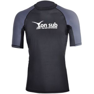 Mannen Upf 50 + Korte Mouw Rash Guard Prestaties Fit Compressie Zon Shirt Voor Zwemmen Surfen Paddle Boarding