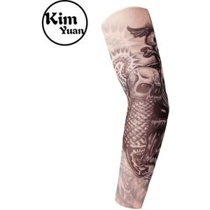 KIM YUAN Tattoo Mouw Bloem Arm Mouw Tattoo Naadloze Zomer Zon Handschoen Mouwen Genaaid Outdoor Riding Ice Mouwen