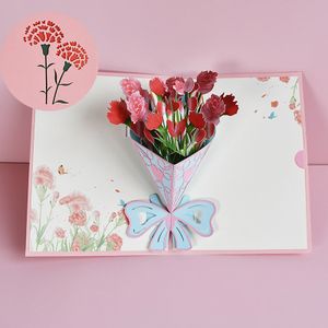 LIMAH® Pop-Up 3D-wenskaart/pop-up 3D-bloemenkaart voor