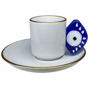 Eye Patroon Koffie Espresso Cup Turkse Koffie Navy Blue Evil Eye Bead