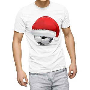 Nieuwkomers Zomer Grafische T-shirt Voor Mannen Xxl Maat Wit Crew Hals Gedrukt Katoenen T-shirts Voetbal Kerst