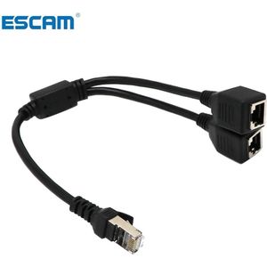 Escam RJ45 Ethernet Y Splitter Adapter Kabel 1 Naar 2 Poort Switch Adapter Cord Voor Cat 5/Kat 6 lan Ethernet