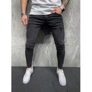 2022 Europese En Amerikaanse Lente En Herfst Mannen Ripped Elastische Jeans Elastische Skinny Jeans Mannen