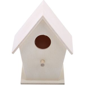 1 Pc Houten Tuin Vogelkooi Huis Balkon Decoratie Vogelhuisje Vogelkooi Papegaai Wandmontage Opknoping Diy Craft Vogel Huis gaiola