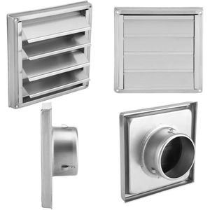 Rvs 100Mm Duct Grill Muur Air Vent Vierkante Wasdroger Afzuigkap Outlet Air Vent Duct Grill