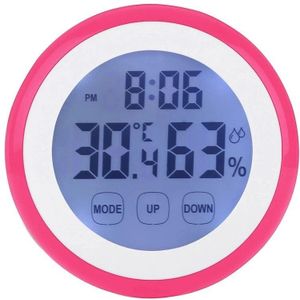 Plastic LCD Backlight Klokken Digitale Temperatuur Vochtigheid Tijd Functie Mini Wandklok Indoor Weerstation Meter Tester