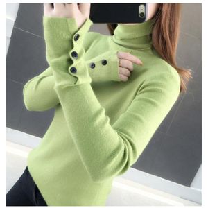 Herfst Winter Lange Mouw Turtlenec Gebreide Trui Vrouwen Koreaanse Slim-Fit Strakke Trui