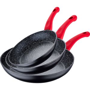Set Van Pannen (20/24/28 Cm) met Non-stick San Ignacio Energie In Smeedijzeren Aluminium Geschikt Voor Zwarte Kleur Inductie