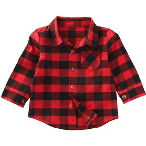 klassieke Herfst Baby Kinderen Jongens Meisjes Lange Mouw Shirt Plaids Controles Tops Blouse Kleding Outfit