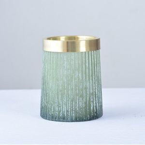 Creatieve Matte Oude Glazen Fles Bloem Vaas Ornament Koper Ring Nordic Glazen Vaas Ambachten Woonkamer Tafel Vazen Zachte Kunst decor