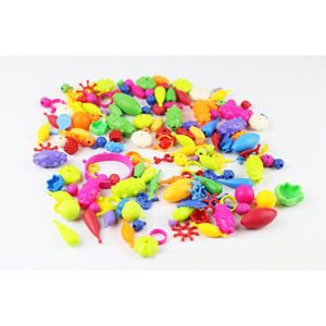 100 Stks/set Kleurrijke Kralen Speelgoed Voor Kinderen Diy Armband Ring Sieraden Speelgoed Maken Kralen Kit Educatief 3D Puzzel Speelgoed Meisjes