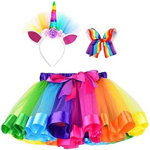 Meisje Tutu Rok Pak Met Hoofddeksels Prinses Verjaardagsfeestje Dans Rok Ballet Prestaties Prom Jurk Boog Baljurk
