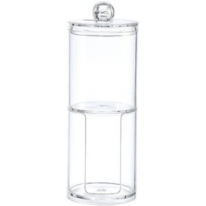 Make Wattenschijfje Organisator Opbergdoos Voor Wattenstaafjes Staaf Cosmetica Sieraden Badkamer Qtip Container Met Bamboe Deksel