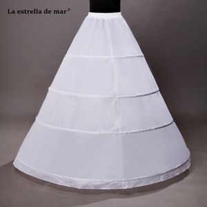 Jupon mariage witte 4 Hoops petticoat onderrok lange saiote para vestido de noiva anagua