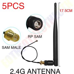 2.4 Ghz Antenne Wifi 5dBi Wifi Antenne 2.4G RP-SMA Mannelijke 2.4 Ghz Antena Wi-fi Router + Pci U. Fl Ipx Naar Rp Sma Male Pigtail Kabel