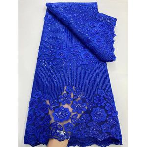 Pgc Afrikaanse Melk Zijde Tule Kant Stof 2022 Guipurekant Frans Koord Kant Stof Met Pailletten Voor Bruiloft LY240-4