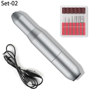 Elektrische Nagel Boormachine Manicure Machine Set Usb Opladen Mill Cutter Voor Manicure Nail File Pedicure Tool Nail Boor Set