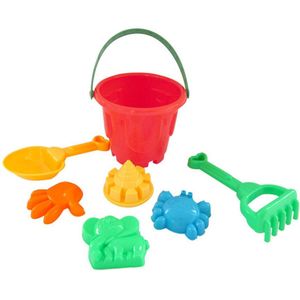 7Pcs Strand Speelgoed Zand Speelbal Plastic Emmer Spade Schop Hark Kids Kinderen Gereedschap Kleur Willekeurige