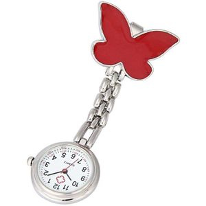 Verpleegster Clip-on Fob Broche Hanger Opknoping Vlinder Horloge Zakhorloge mode dames mooie klok meisje luxe elegante a60