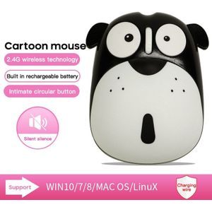 1Pc Energiebesparende Mute Oplaadbare Draadloze Muis Leuke Dier Puppy Muis 2.4G Draadloze Muis Oplaadbare Muis