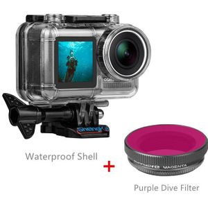 40 M Waterdichte Behuizing Duiken beschermhoes Shell Behuizing Rood/paars duiken filter voor dji osmo action sport camera