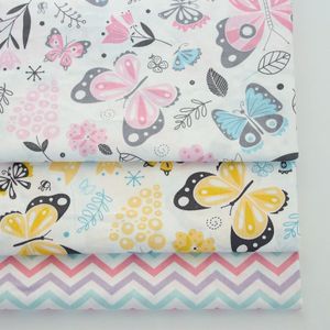 Vlinder baby Katoen twill stof voor DIY beddengoed doek Naaien patchwork quilten en mode jurk maken stoffen 50x160cm